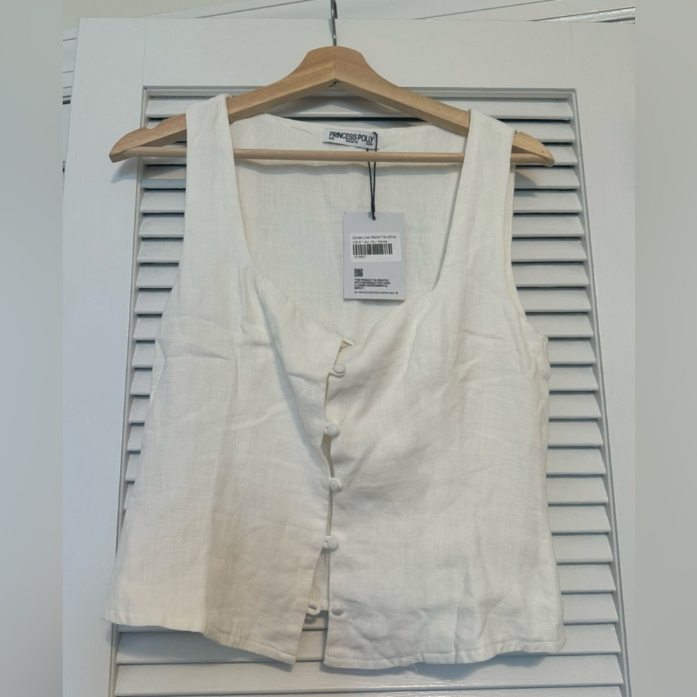 princess polly linen zenda top